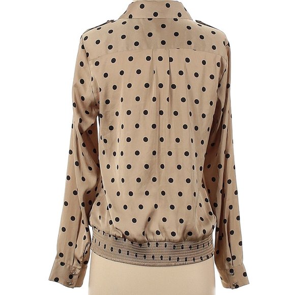 WHBM Gold and Black Polka Dot Blouse sz 4 - Picture 2 of 2
